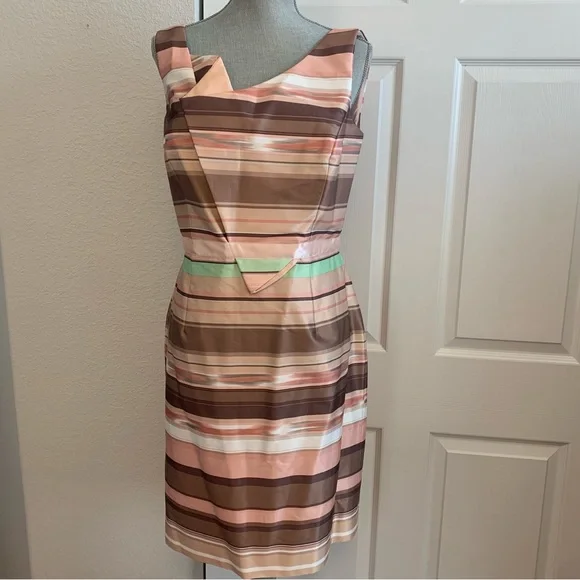 ANTONIO MELANI | Dresses | Antonio Melani Size Unique Pink Brown Strappy  Dress Artfully Reconstructed | Poshmark